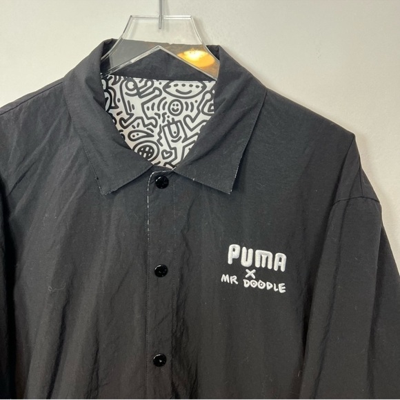 Puma X Mr Doodle Reversible Jacket Size XXL Streetwear Black White - Picture 13 of 14